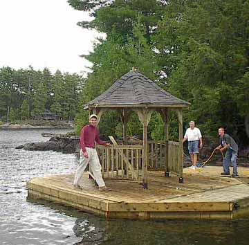 Gazebo constructed at Eels Lake Cottages and Marina