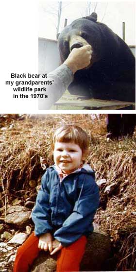 Carolyn in early days when visiting her grandparents wildlife park