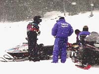 snowmobiling at Eels Lake